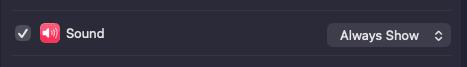 Sound menu always visible